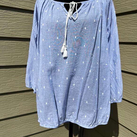 J. CREW women's size S, drawstring blouse with elastic waist - Picture 2 of 5